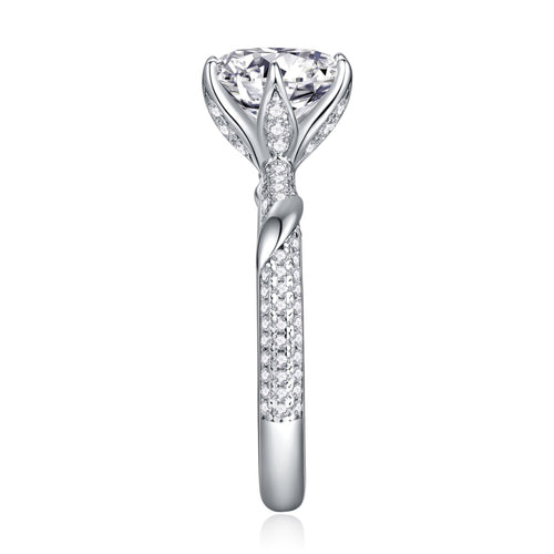 Arctic 3 Carat Moissanite Solitaire Ring in Sterling Silver