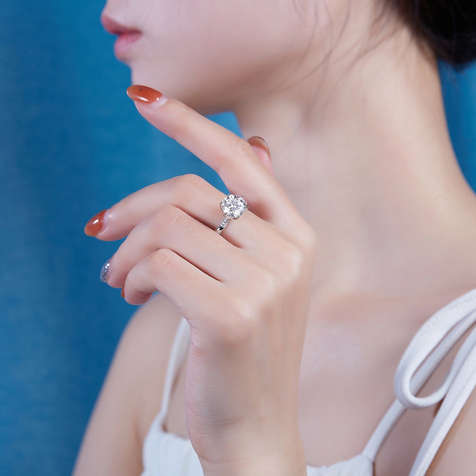 Arctic 3 Carat Moissanite Solitaire Ring in Sterling Silver
