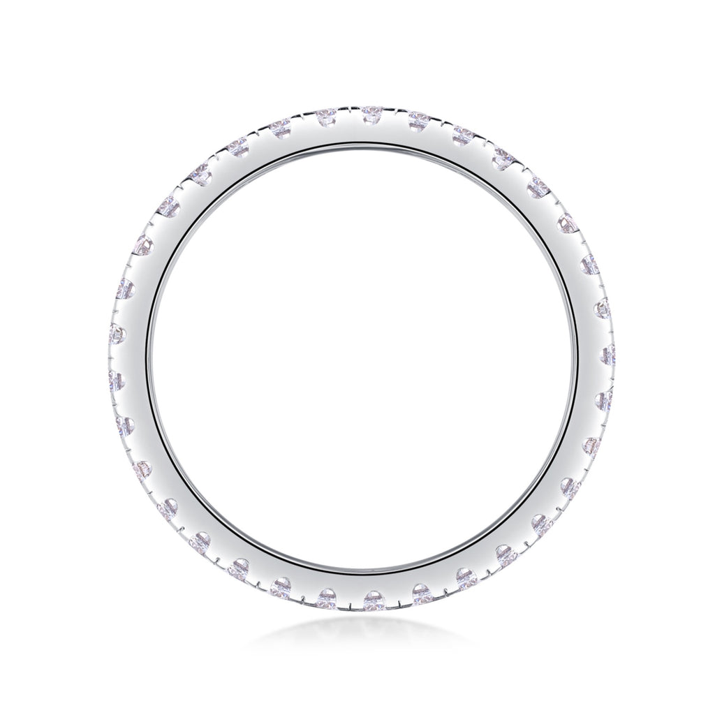 Daylight Moissanite Eternity Band Ring in Sterling Silver
