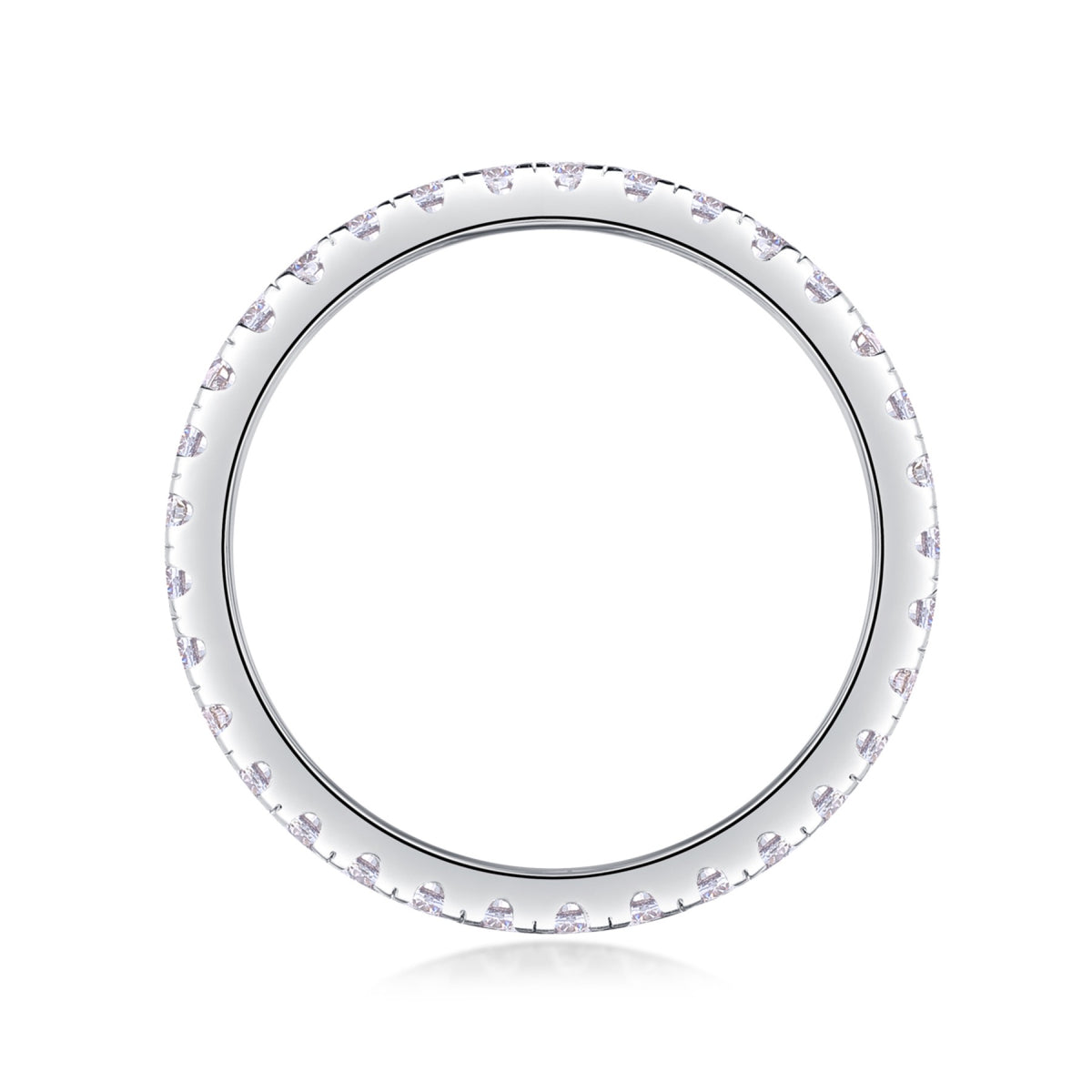 Daylight Moissanite Eternity Band Ring in Sterling Silver