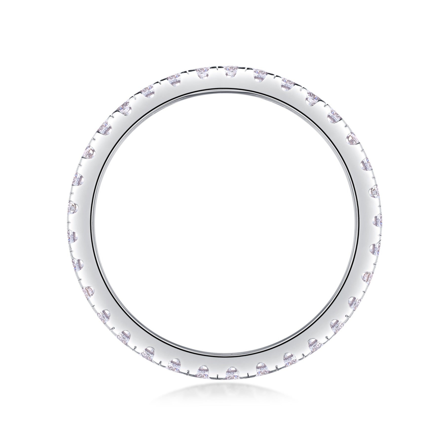 Daylight Moissanite Eternity Band Ring in Sterling Silver