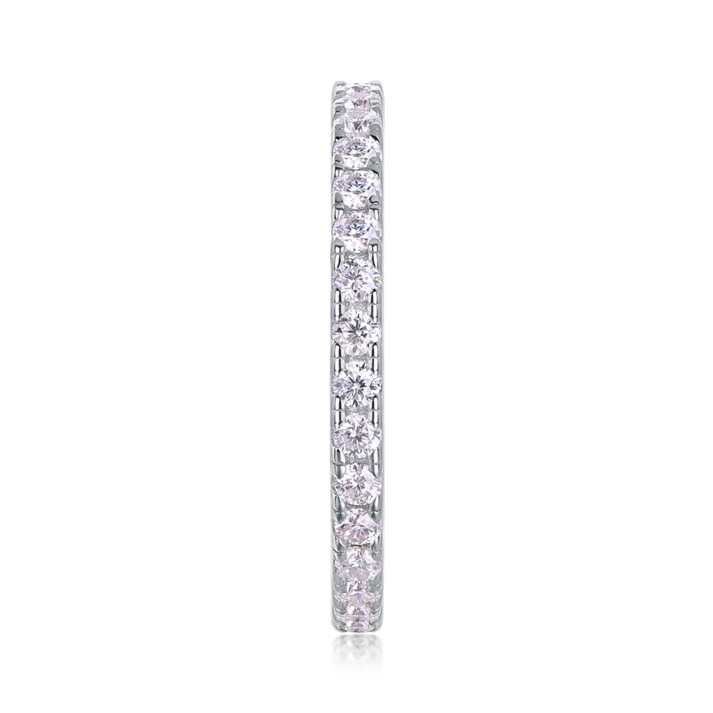Daylight Moissanite Eternity Band Ring in Sterling Silver