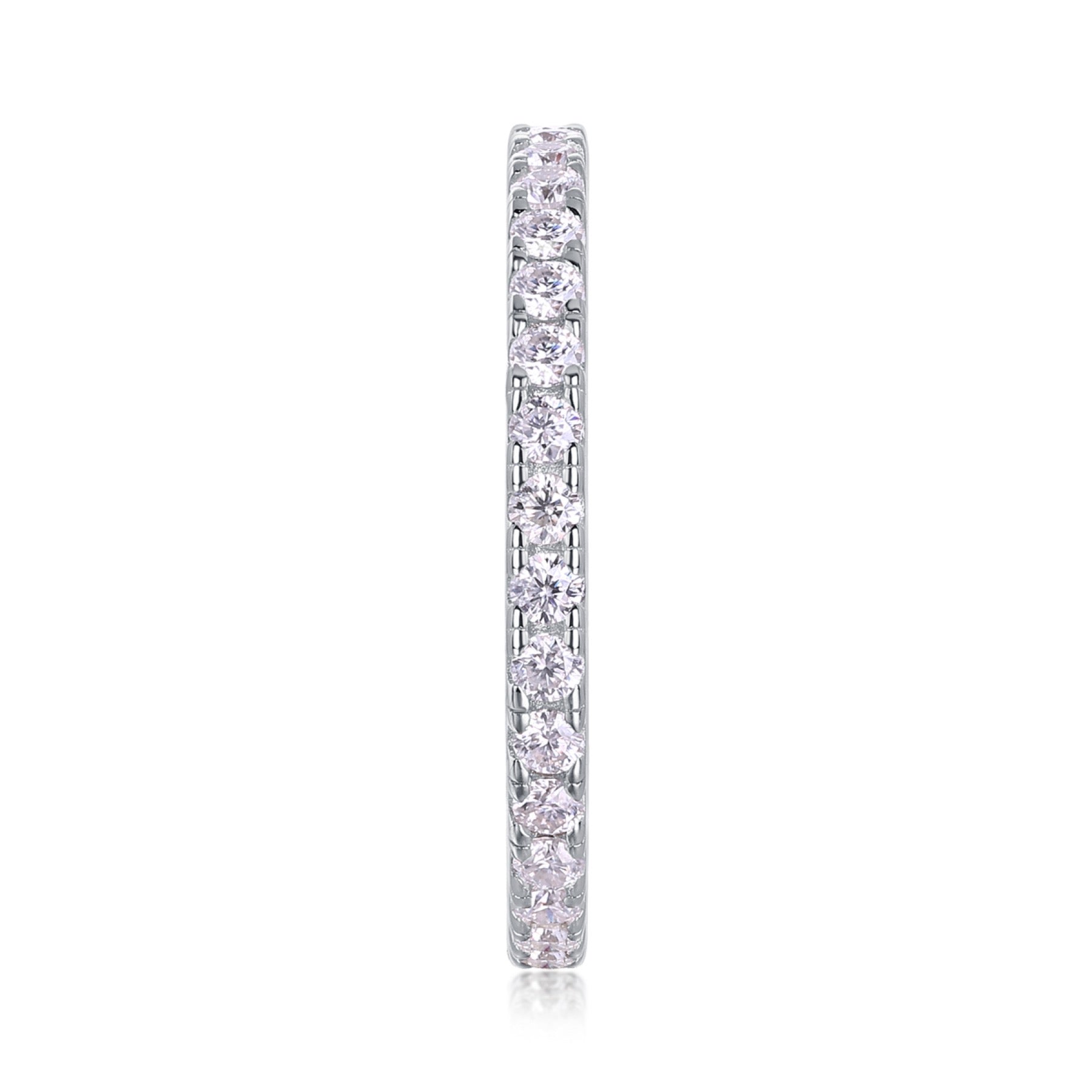 Daylight Moissanite Eternity Band Ring in Sterling Silver