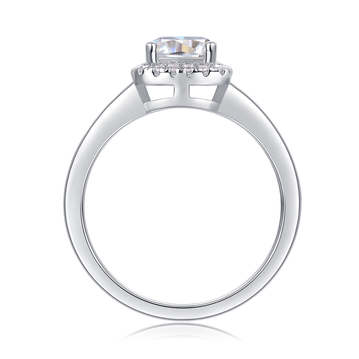 Ardent 1 Carat Cushion-Cut Moissanite Halo Ring in Sterling Silver