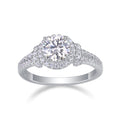 Vivace Moissanite Halo Ring in Sterling Silver