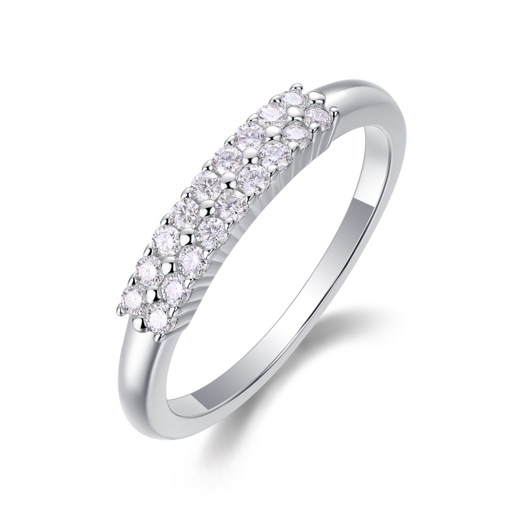 Innocence Moissanite Band Ring in Sterling Silver