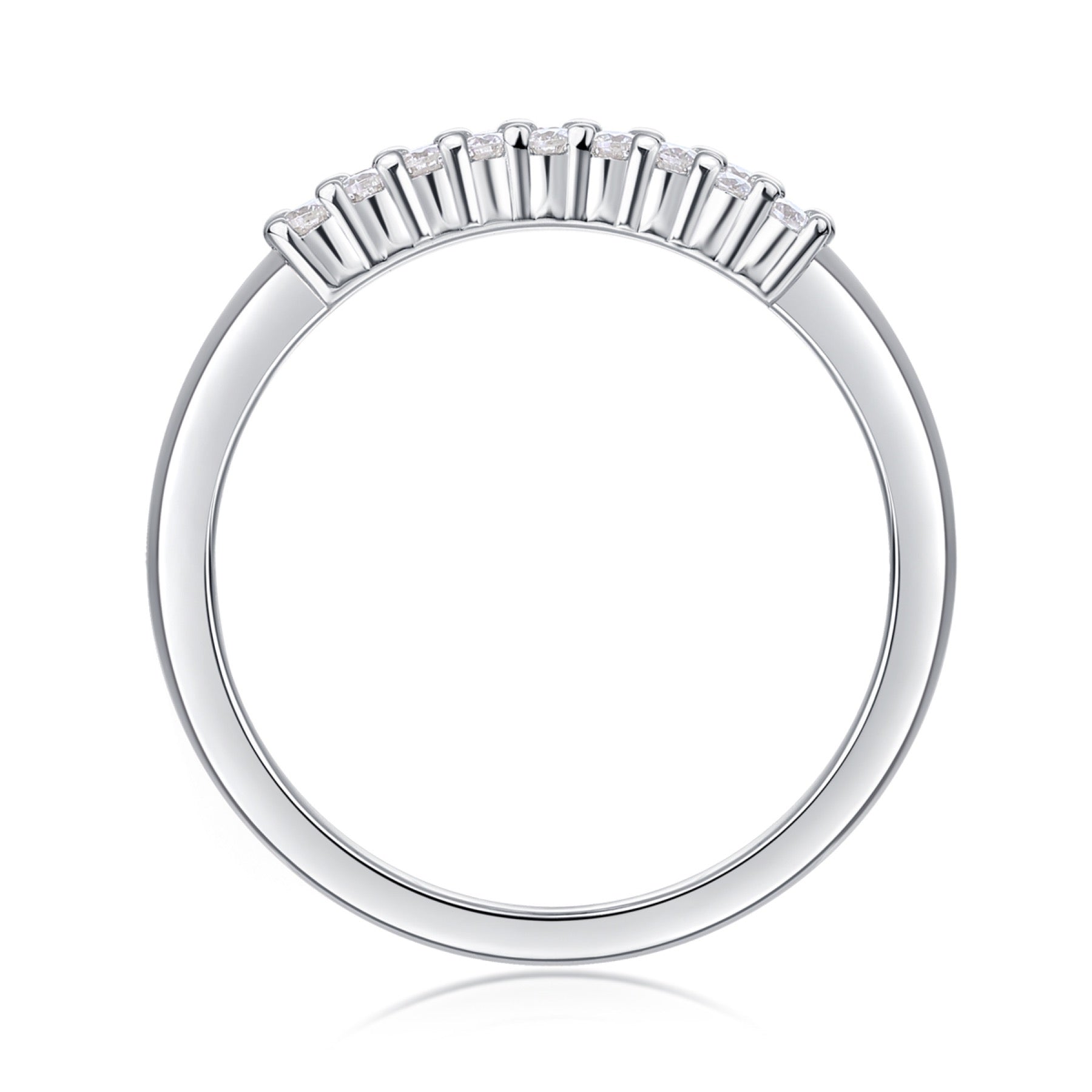 Innocence Moissanite Band Ring in Sterling Silver