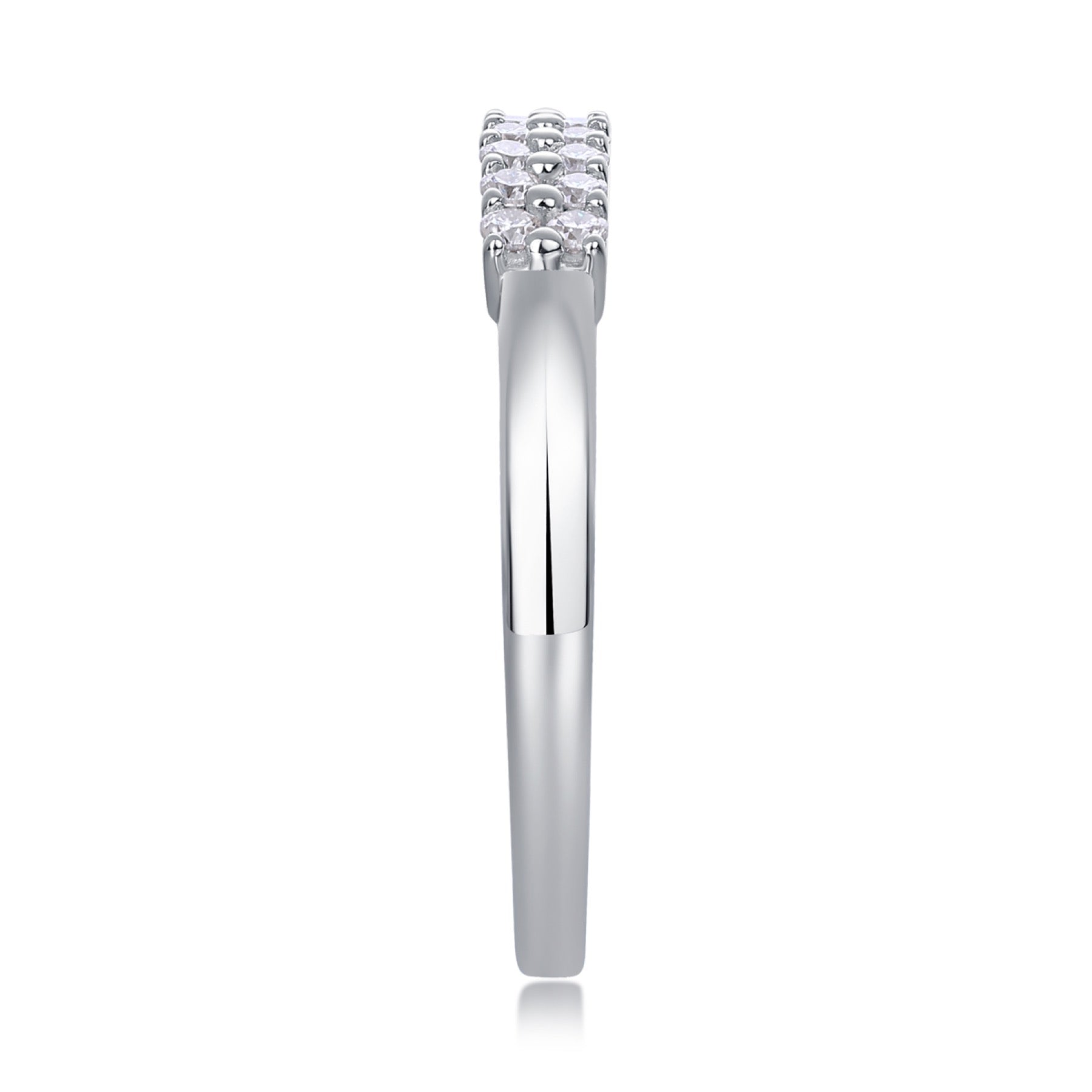 Innocence Moissanite Band Ring in Sterling Silver
