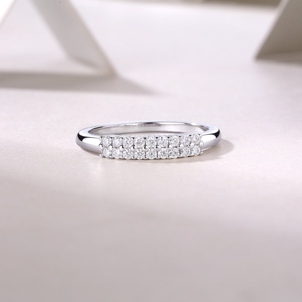 Innocence Moissanite Band Ring in Sterling Silver