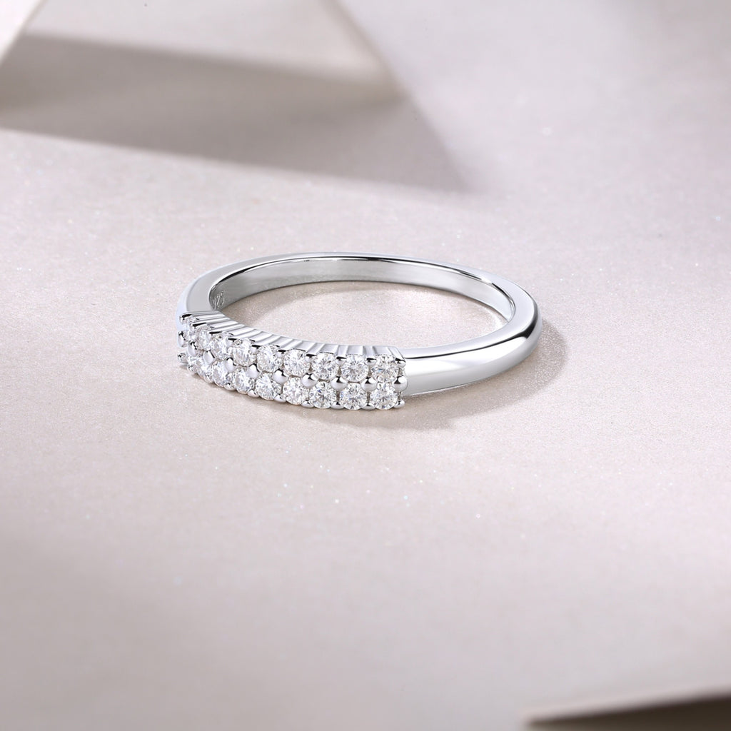 Innocence Moissanite Band Ring in Sterling Silver