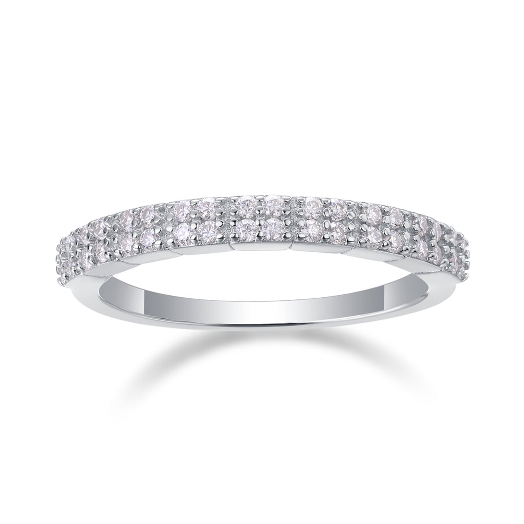 Amata Moissanite Band Ring in Sterling Silver