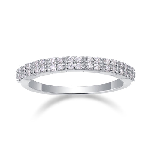 Amata Moissanite Band Ring in Sterling Silver
