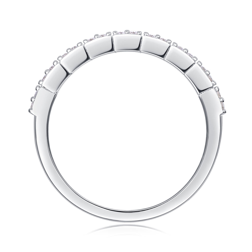 Amata Moissanite Band Ring in Sterling Silver