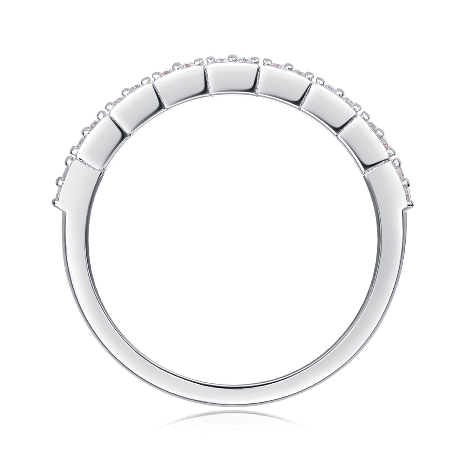 Amata Moissanite Band Ring in Sterling Silver