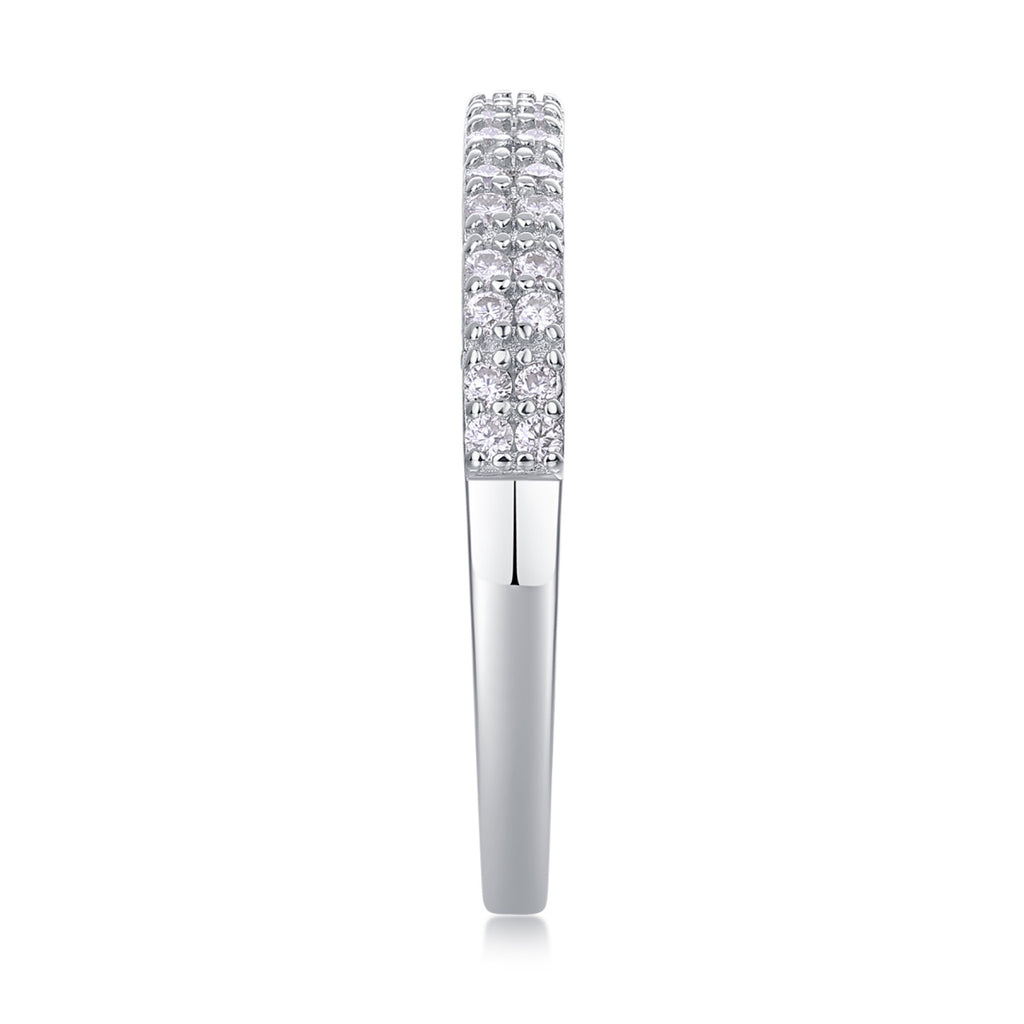 Amata Moissanite Band Ring in Sterling Silver