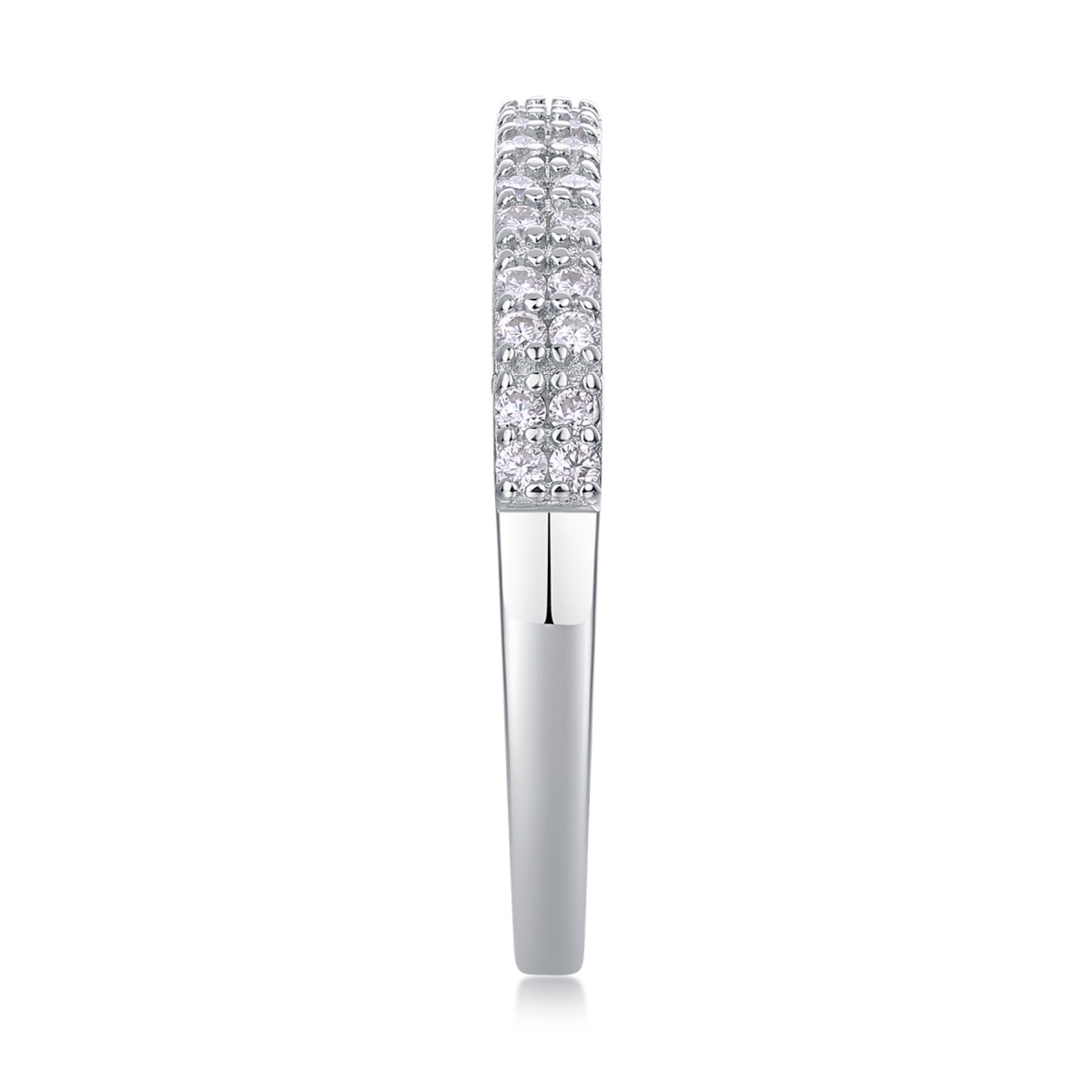 Amata Moissanite Band Ring in Sterling Silver