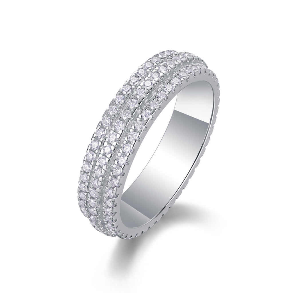 Serenade Moissanite Band Ring in Sterling Silver