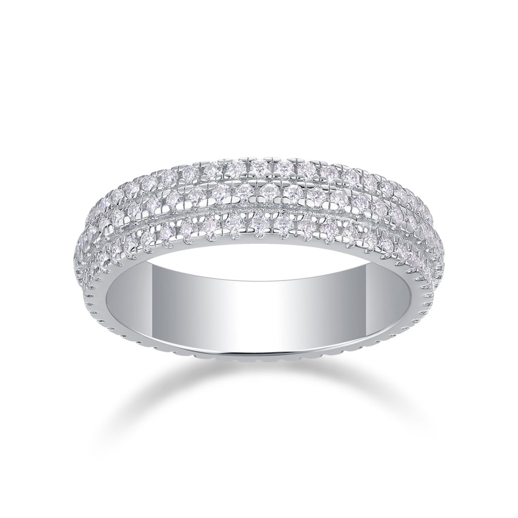 Serenade Moissanite Band Ring in Sterling Silver