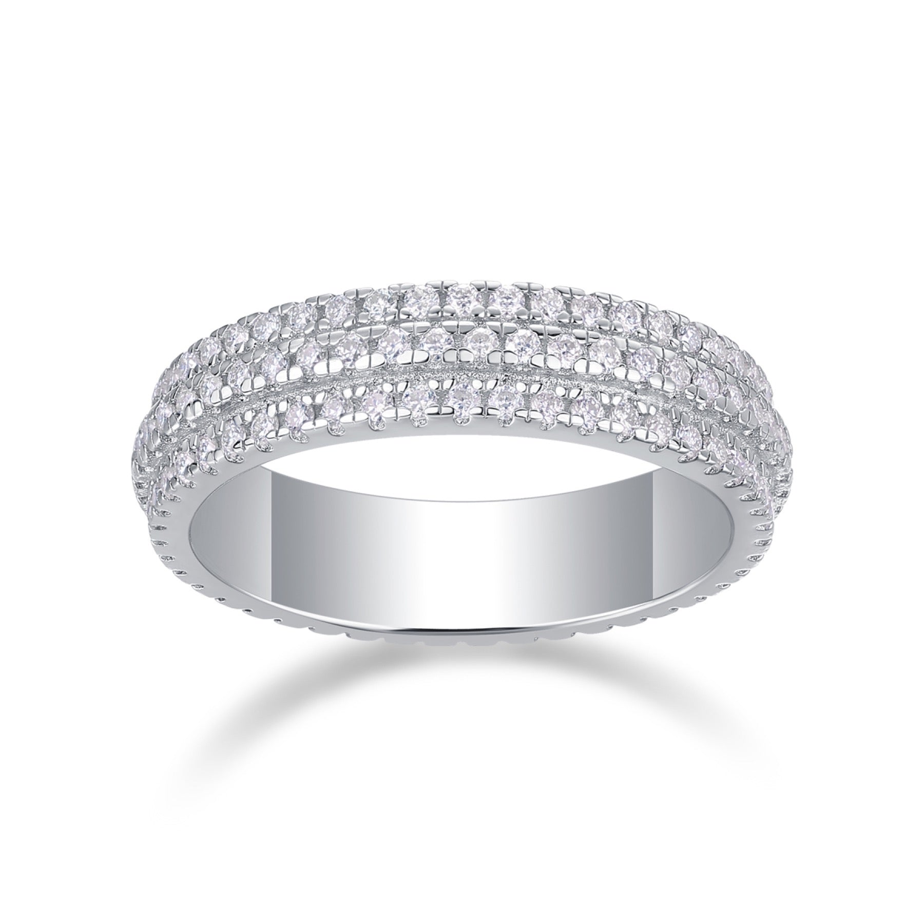 Serenade Moissanite Band Ring in Sterling Silver
