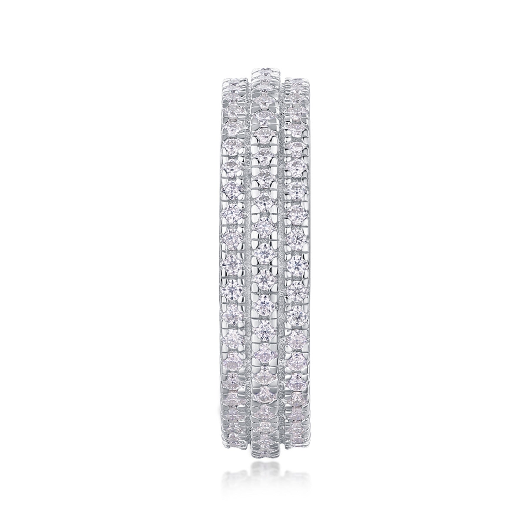 Serenade Moissanite Band Ring in Sterling Silver