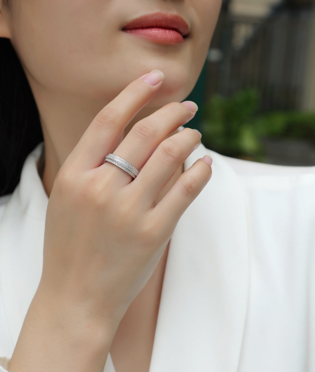 Serenade Moissanite Band Ring in Sterling Silver