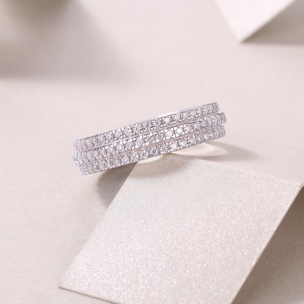Serenade Moissanite Band Ring in Sterling Silver