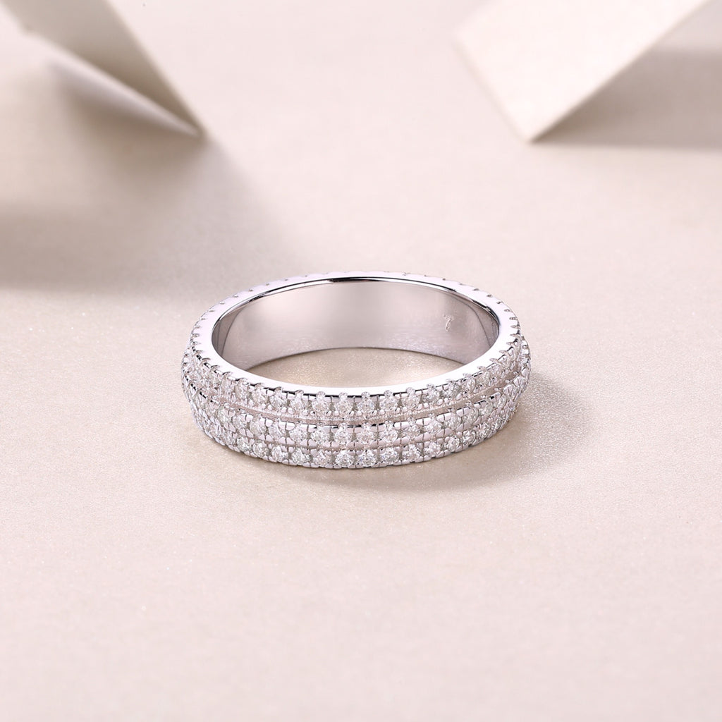Serenade Moissanite Band Ring in Sterling Silver