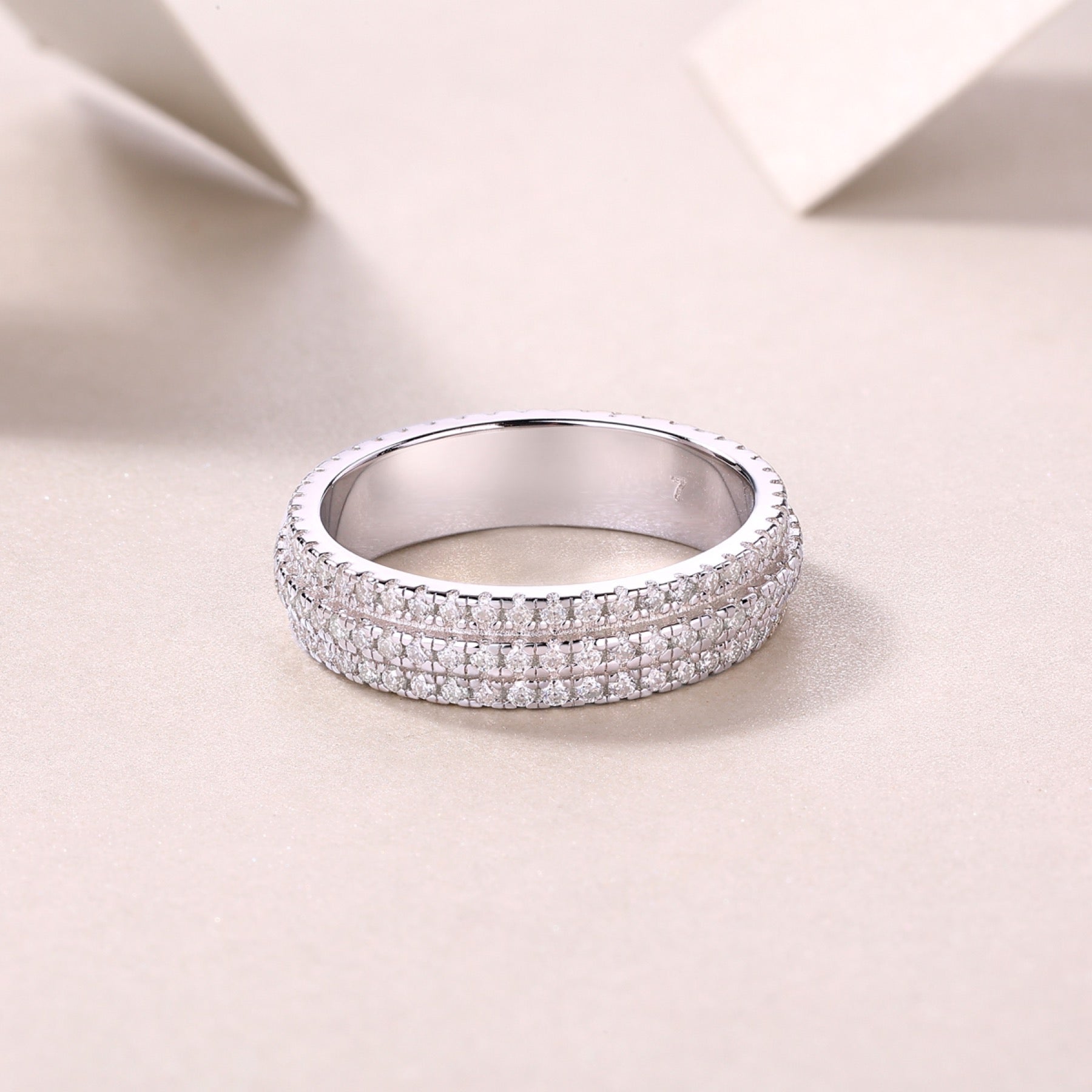 Serenade Moissanite Band Ring in Sterling Silver