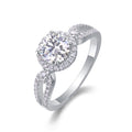 Intesa Moissanite Halo Ring in Sterling Silver