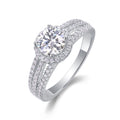 Ricordo Moissanite Halo Ring in Sterling Silver