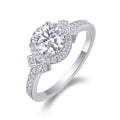 Faro Moissanite Halo Ring in Sterling Silver
