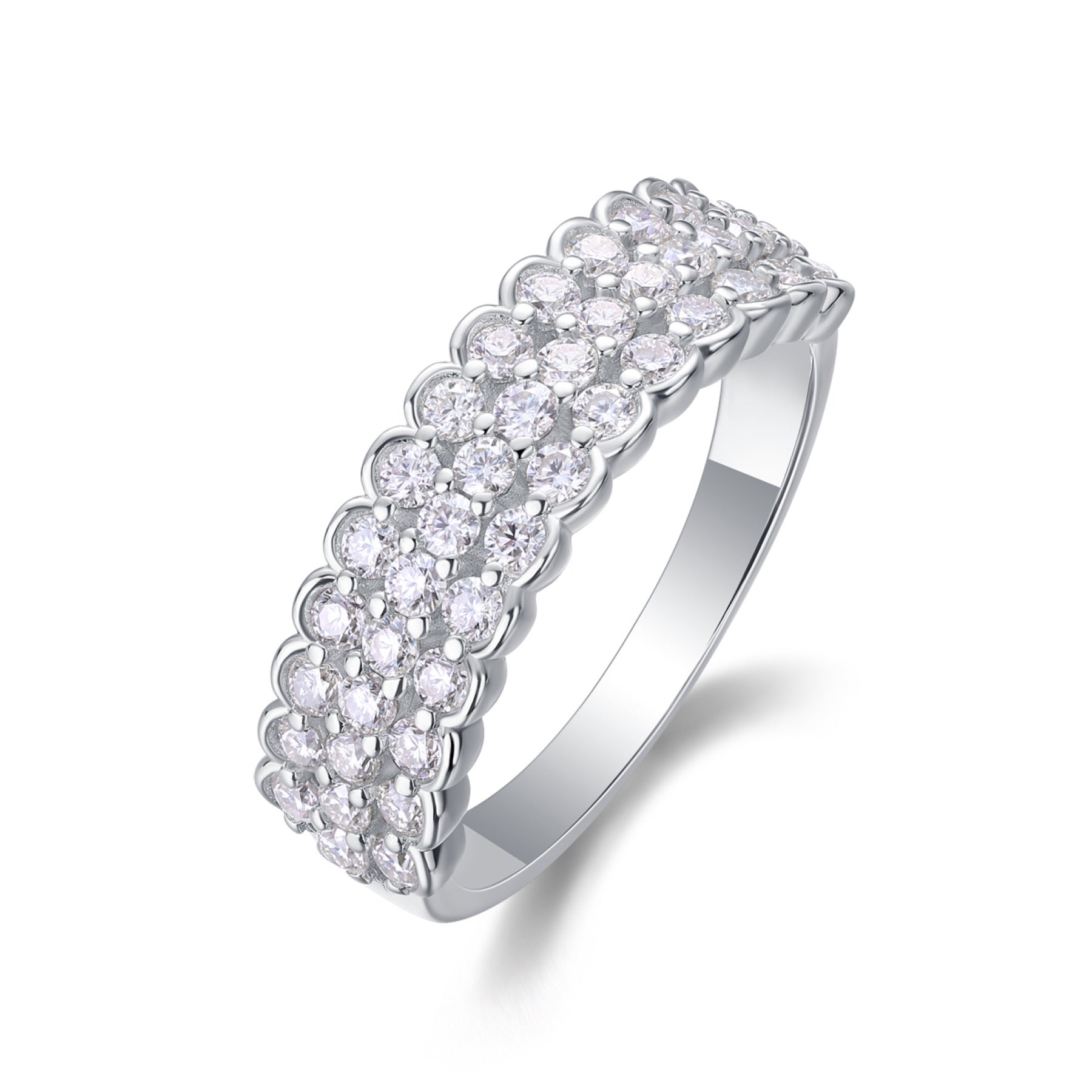 Verse Moissanite Band Ring in Sterling Silver