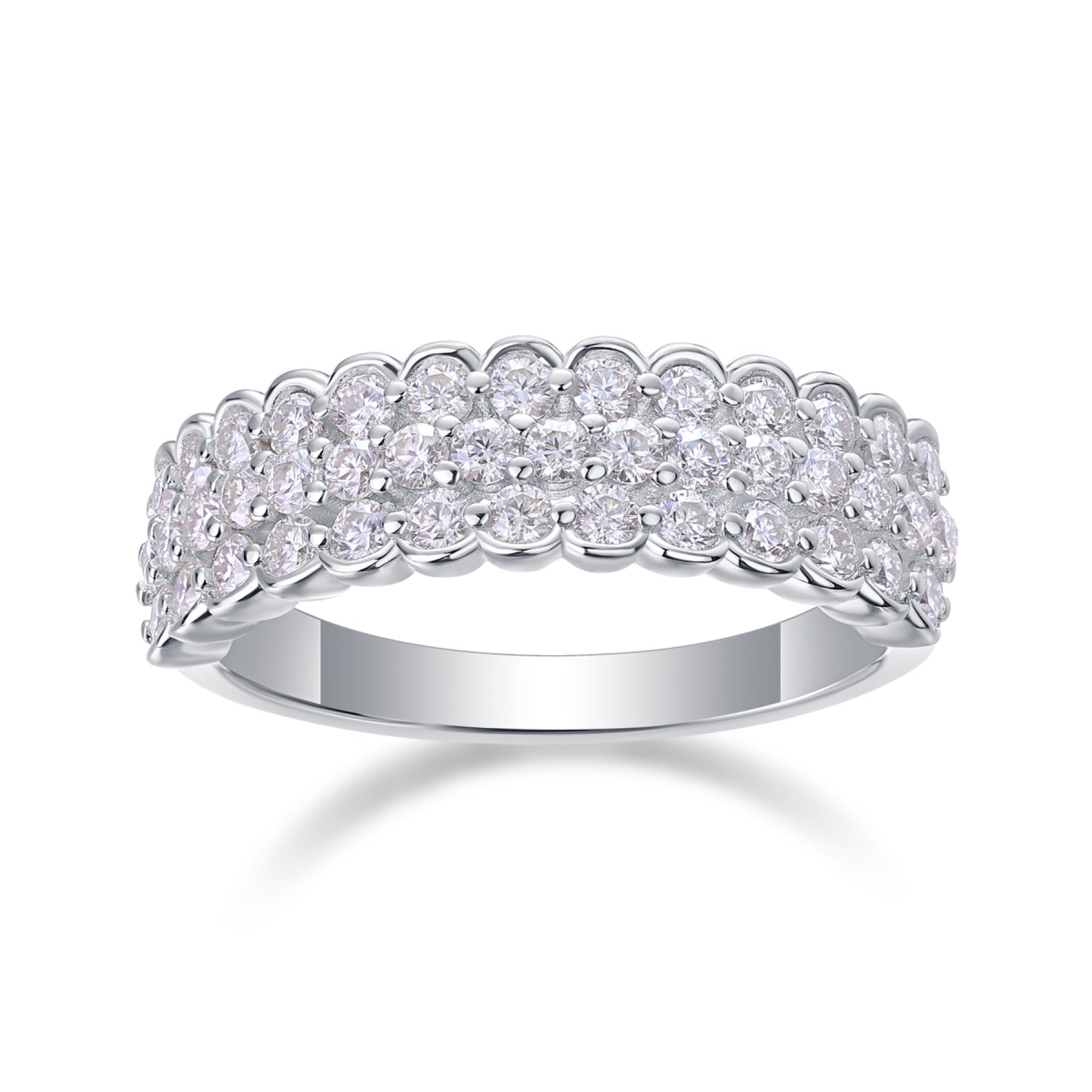 Verse Moissanite Band Ring in Sterling Silver