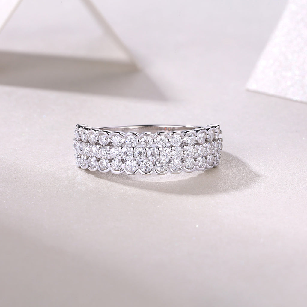 Verse Moissanite Band Ring in Sterling Silver