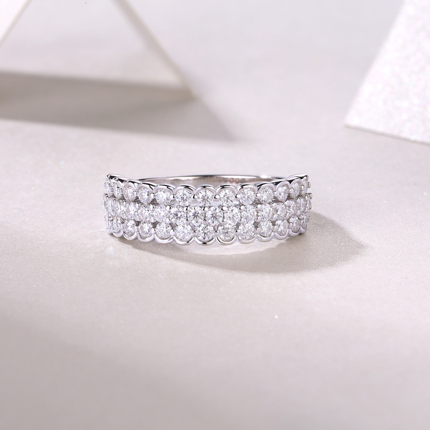 Verse Moissanite Band Ring in Sterling Silver