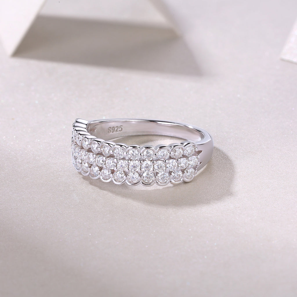 Verse Moissanite Band Ring in Sterling Silver