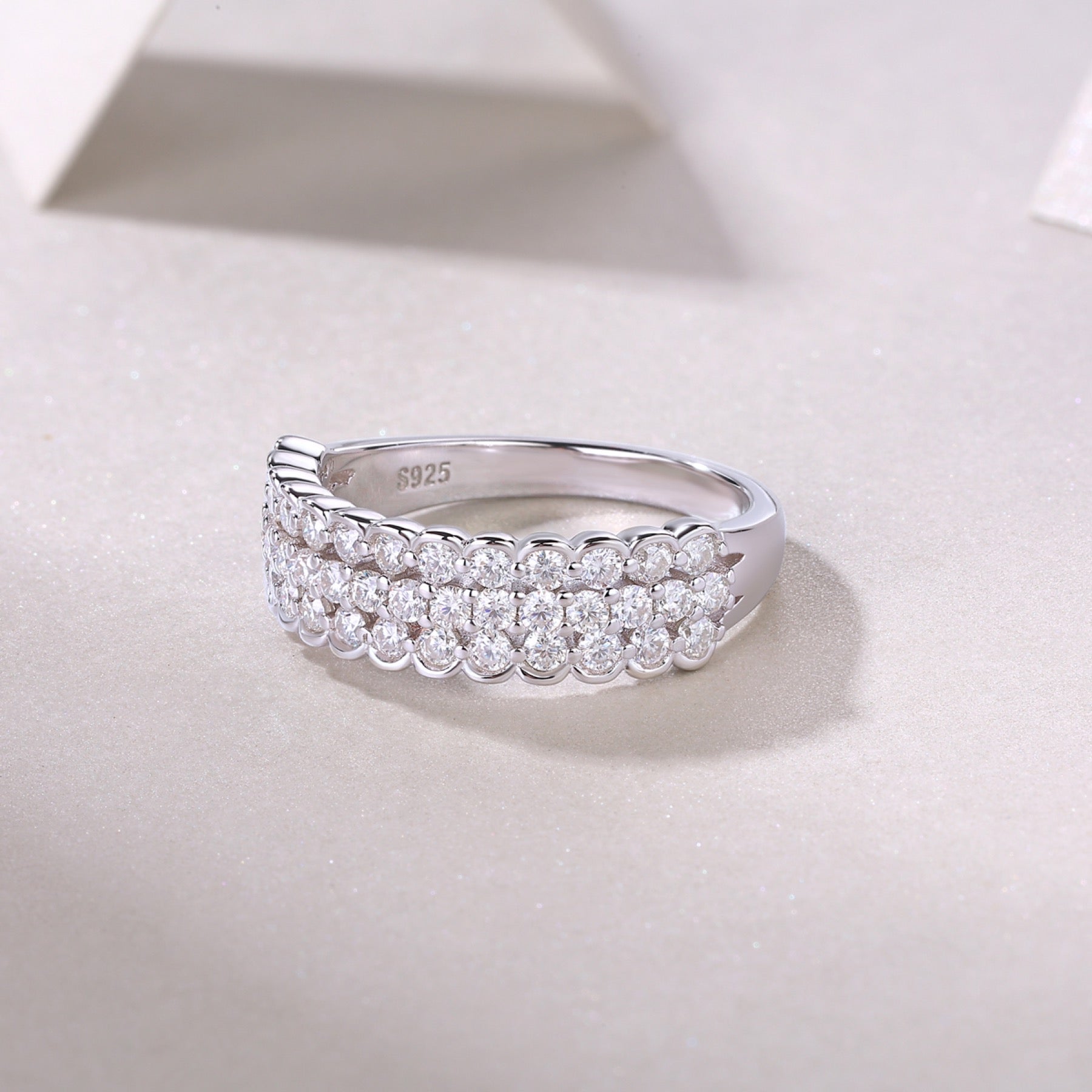 Verse Moissanite Band Ring in Sterling Silver