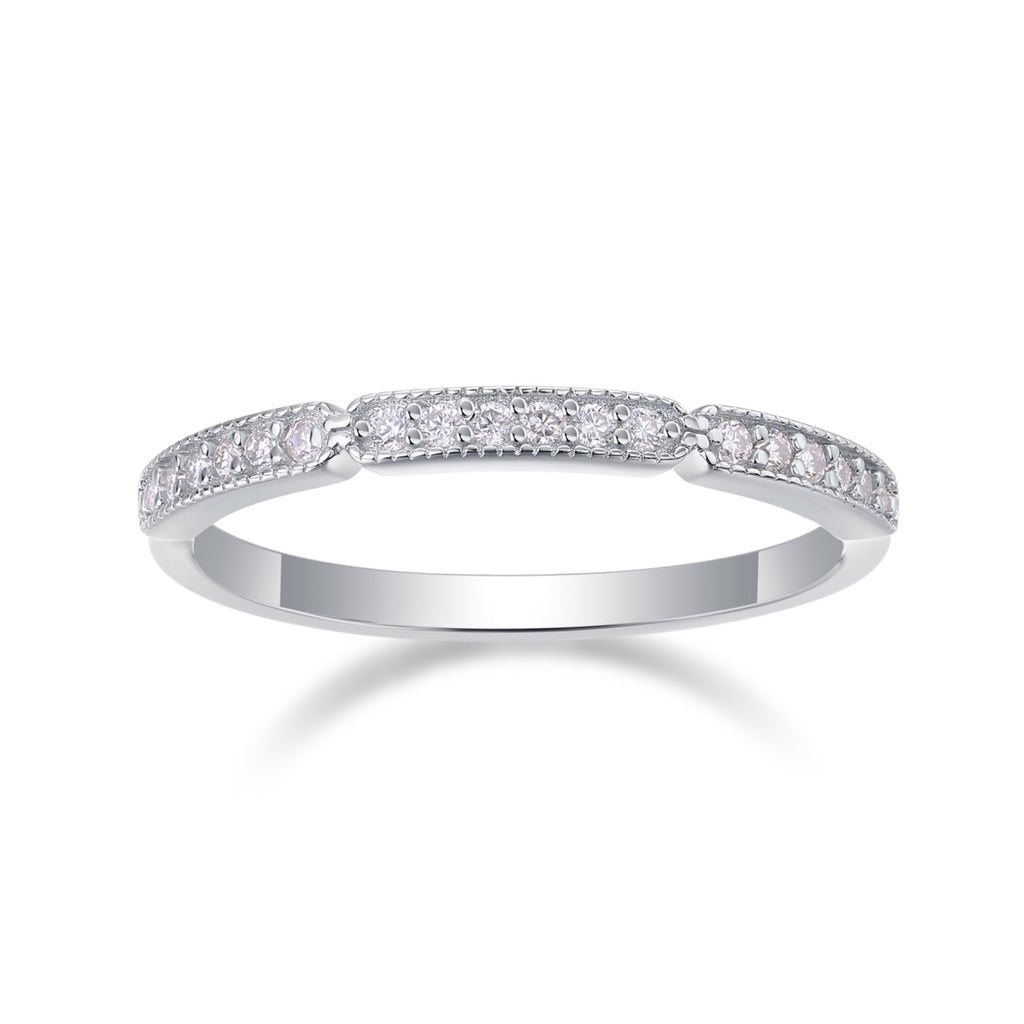 Gioventu Moissanite Band Ring in Sterling Silver