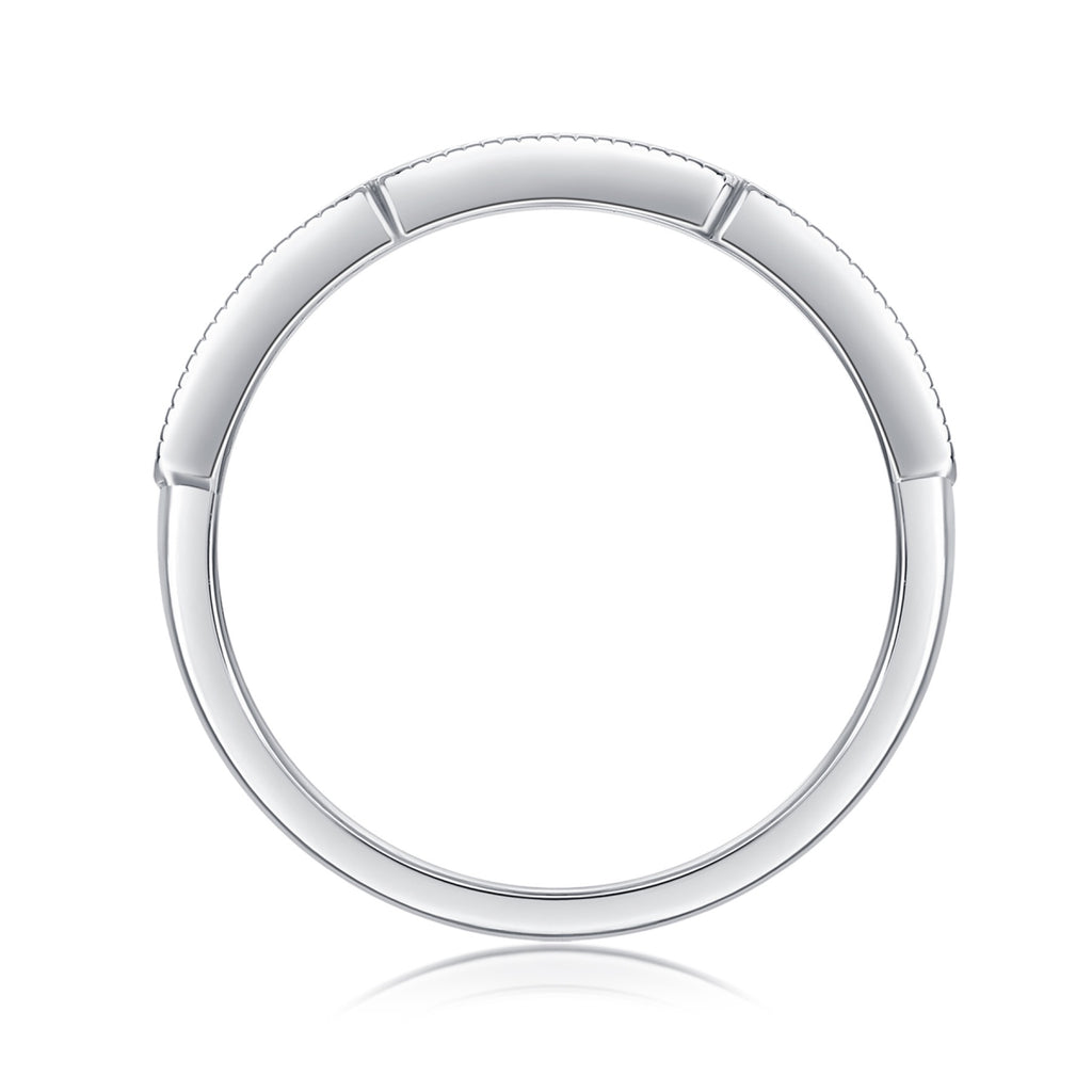 Gioventu Moissanite Band Ring in Sterling Silver