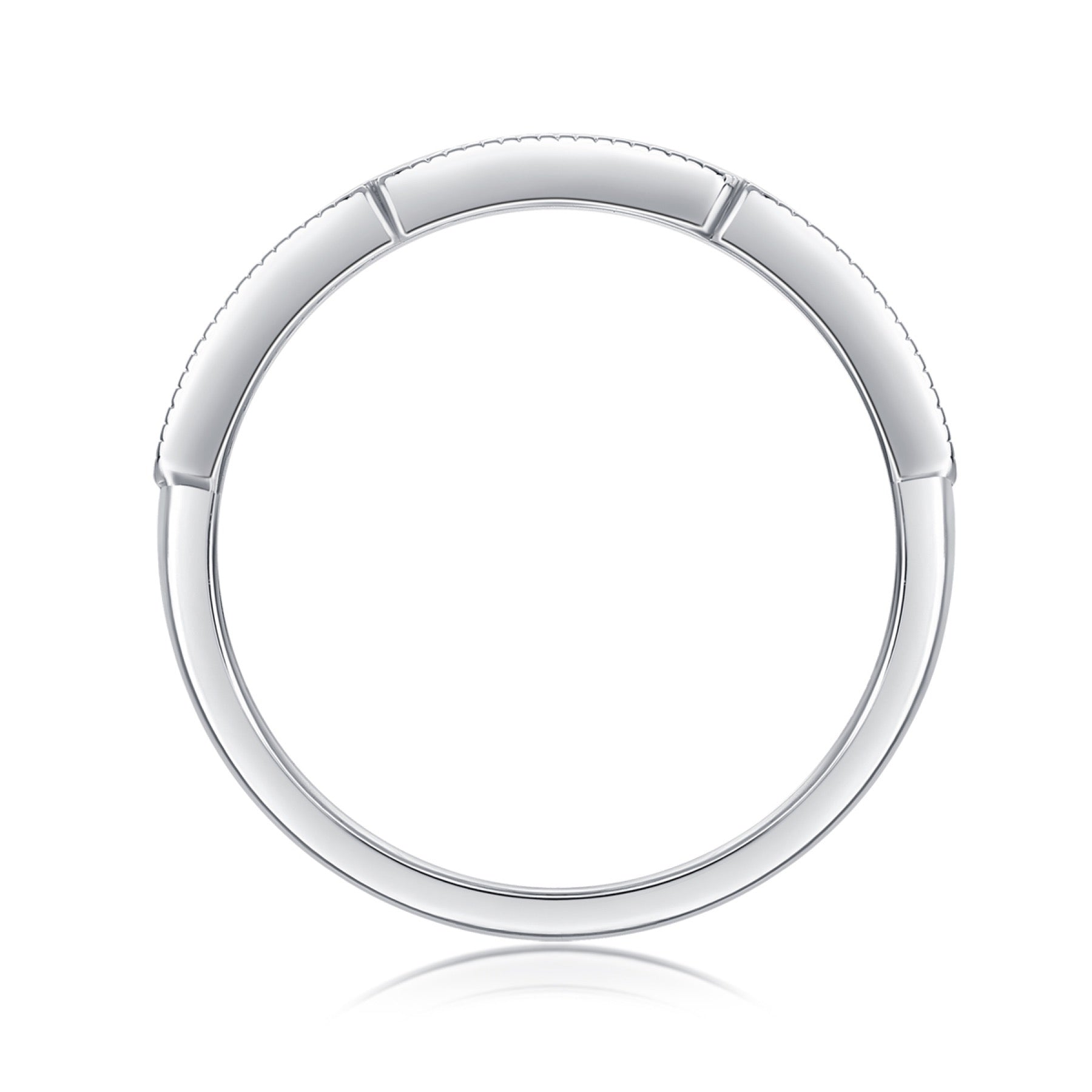 Gioventu Moissanite Band Ring in Sterling Silver