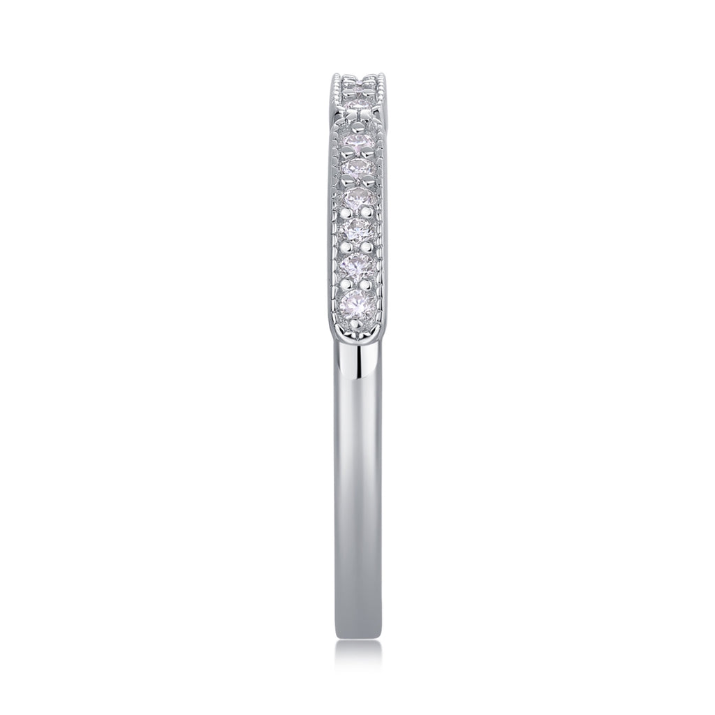 Gioventu Moissanite Band Ring in Sterling Silver