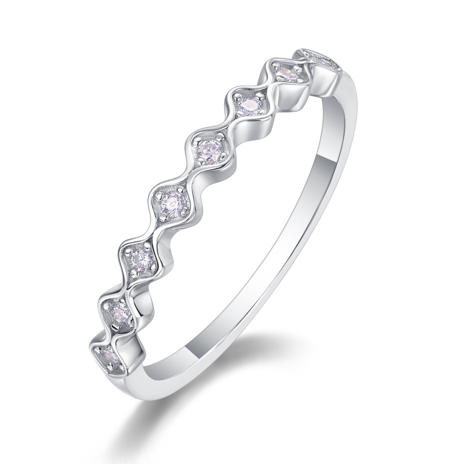 Bruma Moissanite Band Ring in Sterling Silver