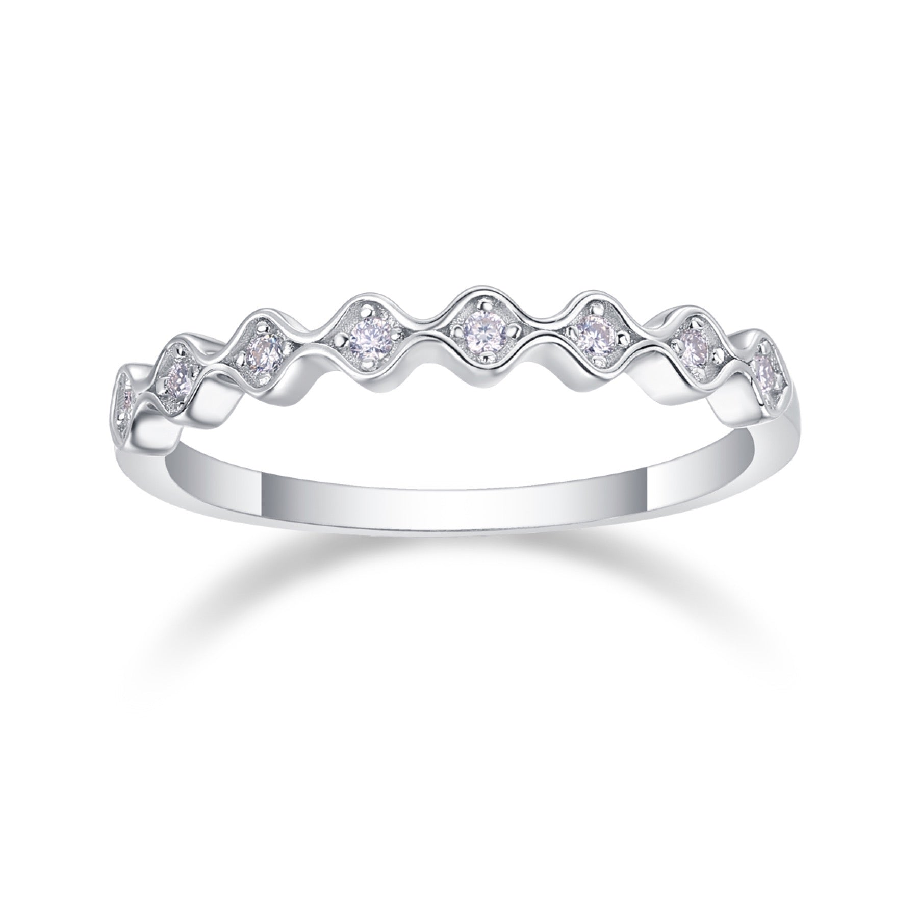 Bruma Moissanite Band Ring in Sterling Silver