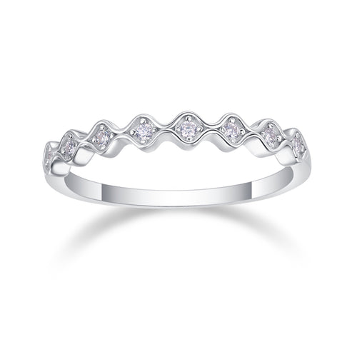Bruma Moissanite Band Ring in Sterling Silver
