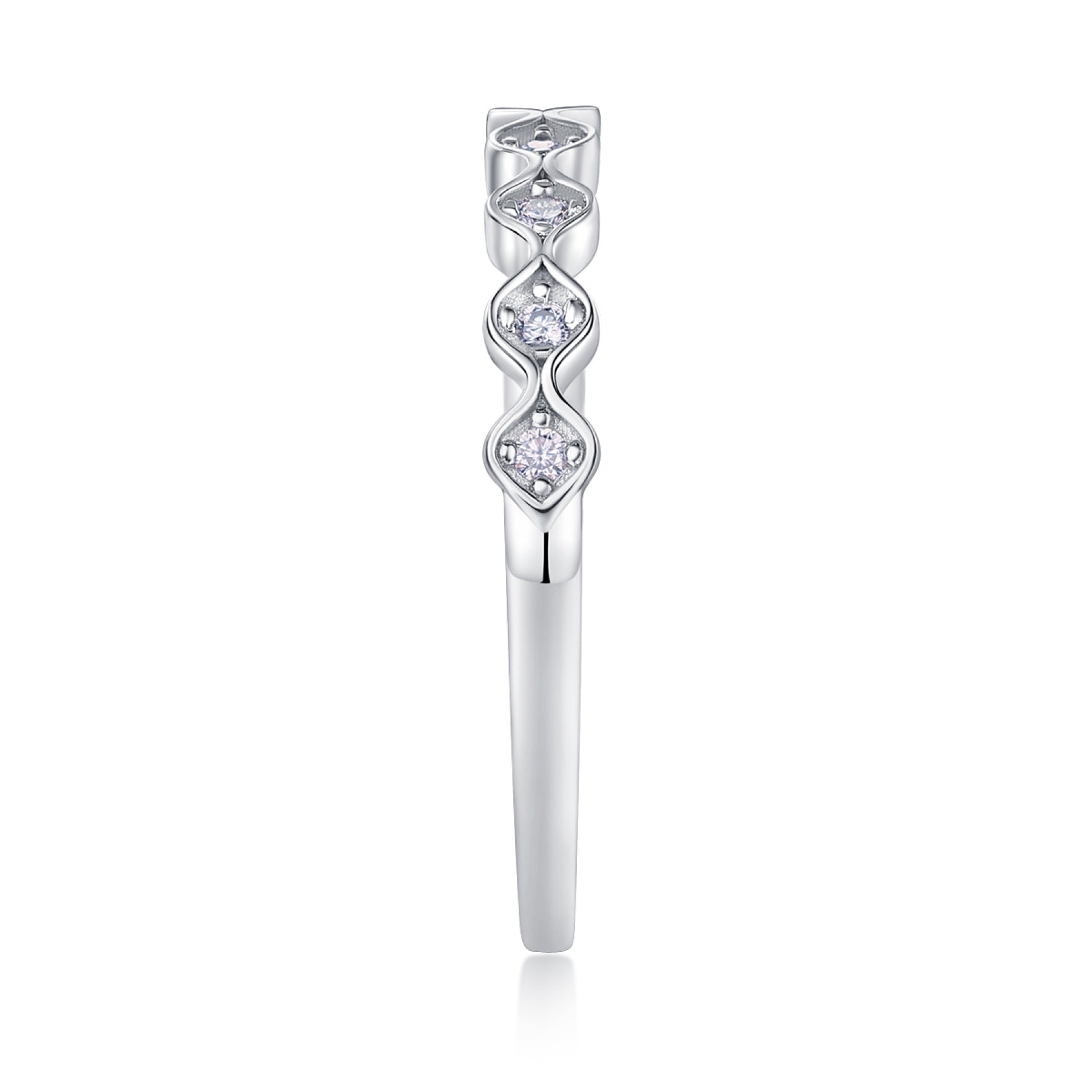 Bruma Moissanite Band Ring in Sterling Silver