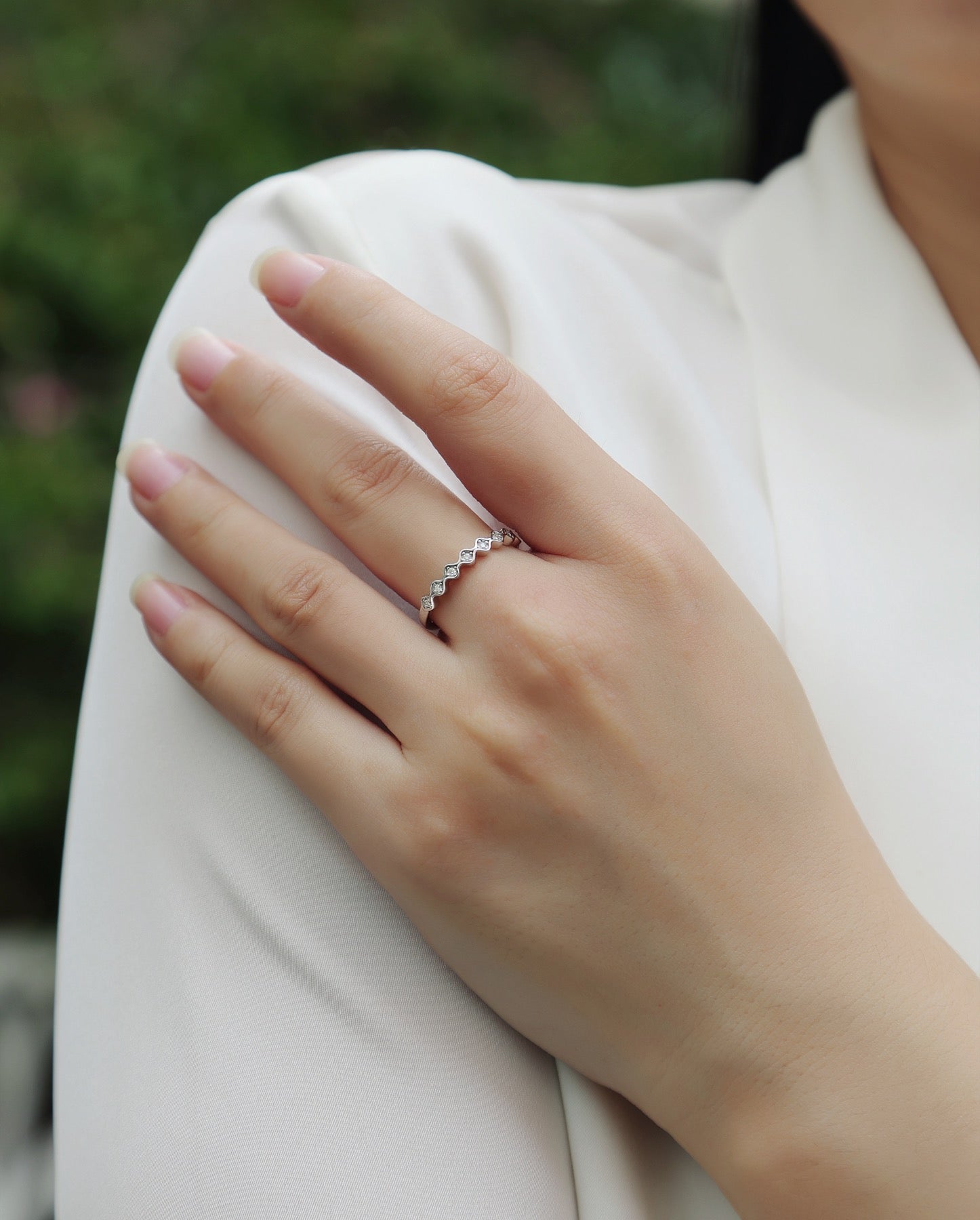 Bruma Moissanite Band Ring in Sterling Silver