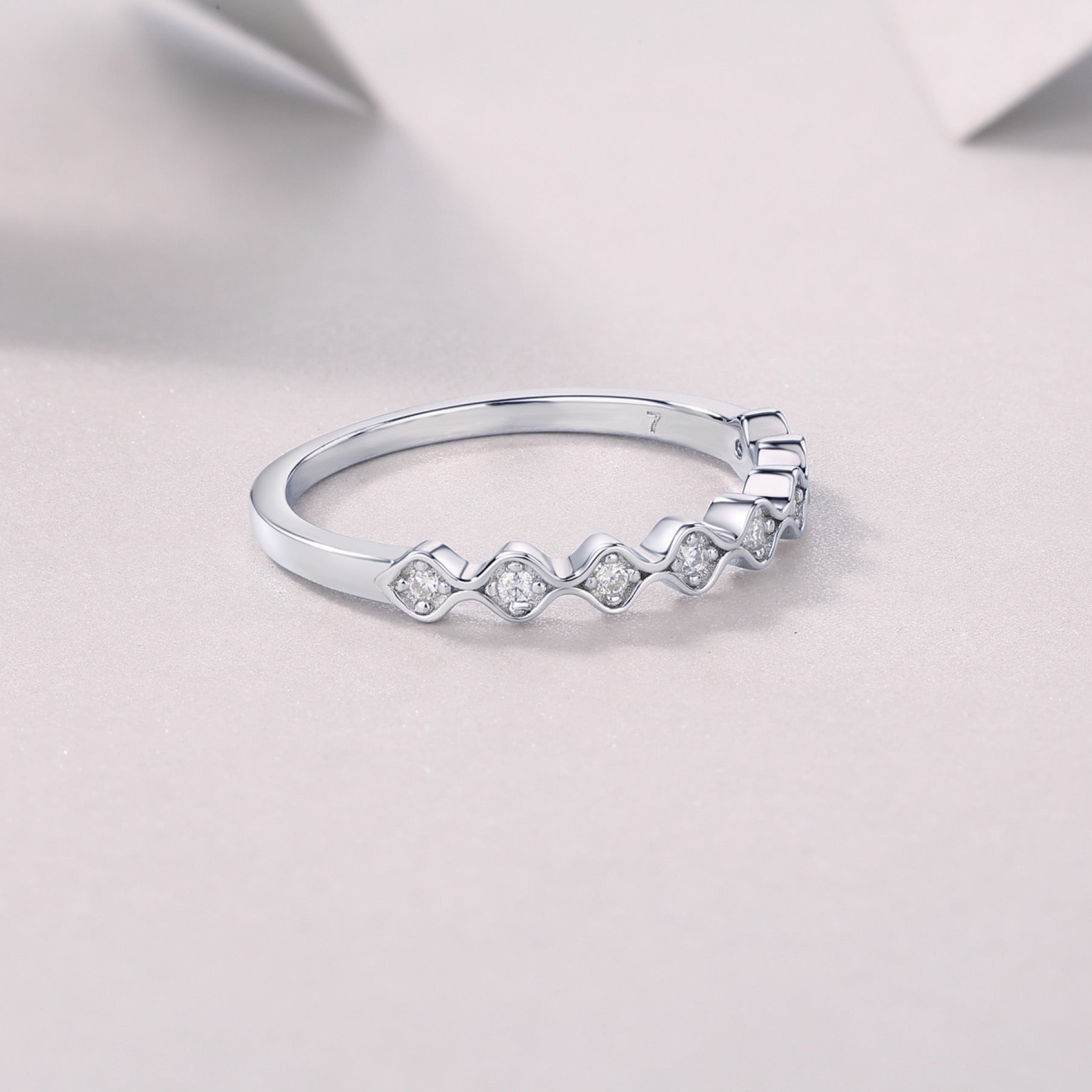 Bruma Moissanite Band Ring in Sterling Silver