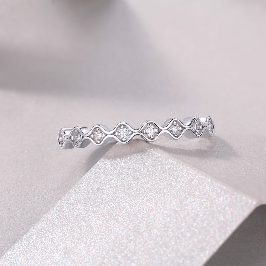 Bruma Moissanite Band Ring in Sterling Silver