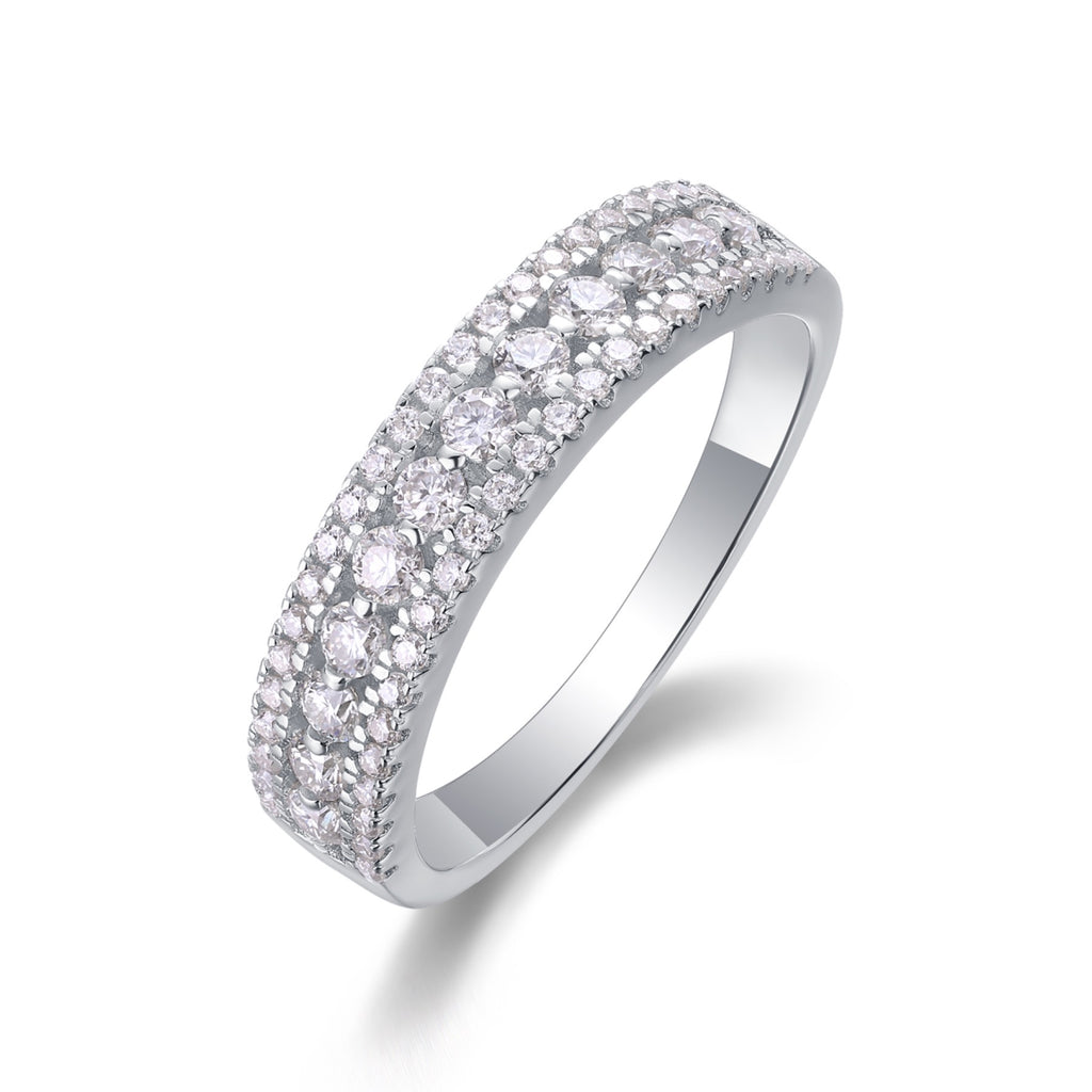 Marinaio Moissanite Band Ring in Sterling Silver