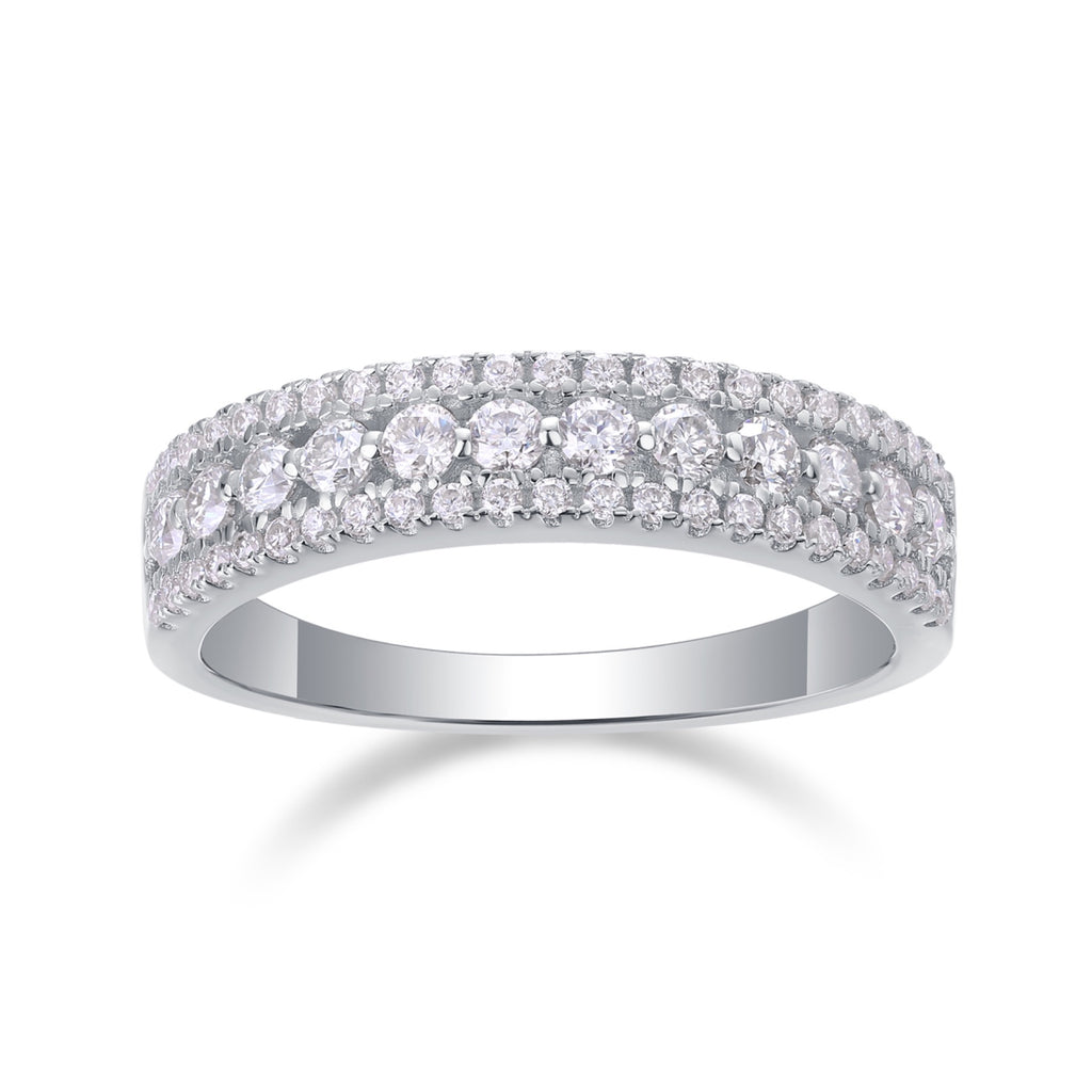 Marinaio Moissanite Band Ring in Sterling Silver